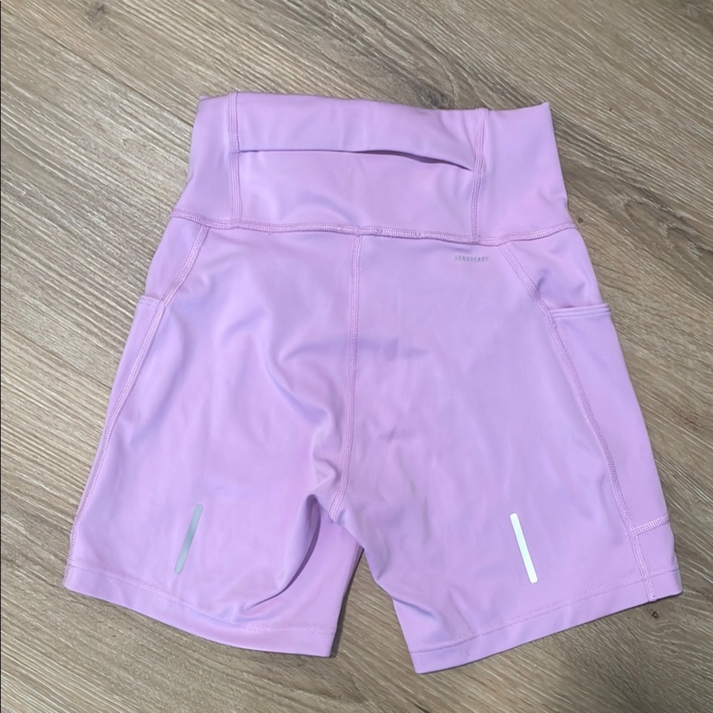 NWT Adidas DailyRun Biker Shorts in Lilac Light Pink Purple extra small XS - Picture 2 of 6